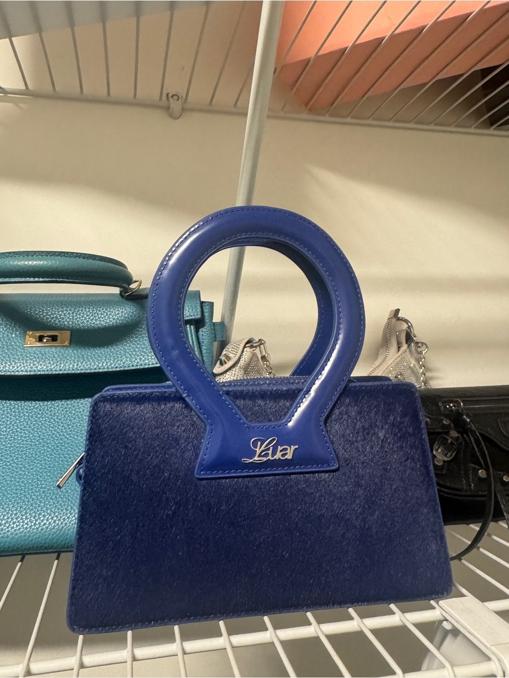 Luar Blue Pony Hair Handbag